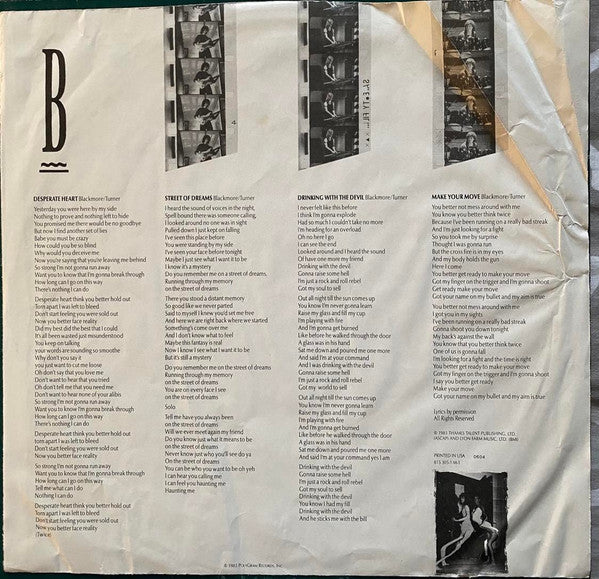 Rainbow : Bent Out Of Shape (LP, Album, Pit)