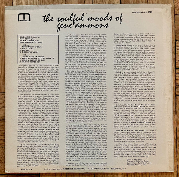 Gene Ammons : The Soulful Moods Of Gene Ammons (LP, Album, Mono)