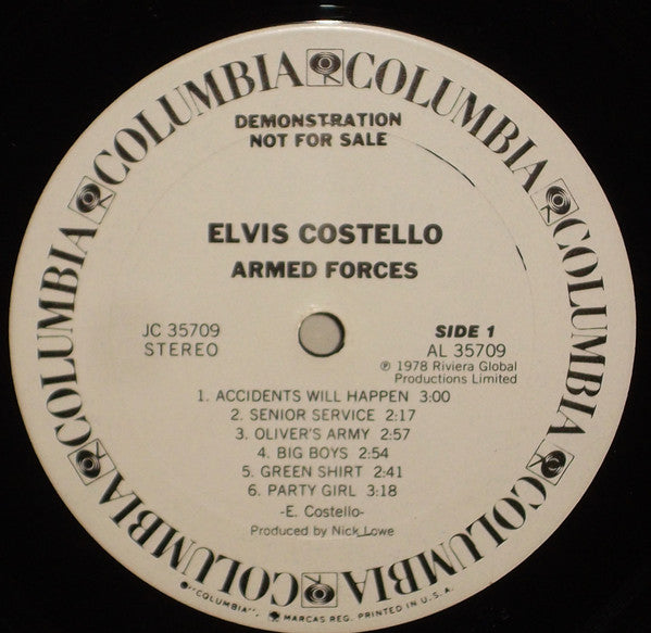 Elvis Costello And The Attractions* : Armed Forces (LP, Album, Promo, Ter)