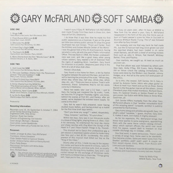 Gary McFarland : Soft Samba (LP, Album, Mono)