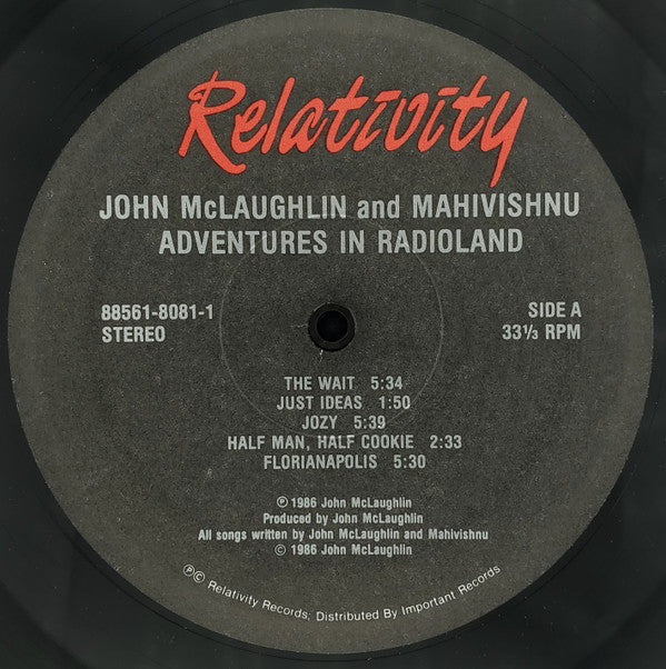 John McLaughlin And Mahavishnu Orchestra : Adventures In Radioland (LP, Album, EMW)
