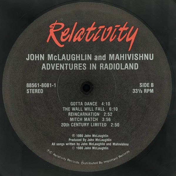 John McLaughlin And Mahavishnu Orchestra : Adventures In Radioland (LP, Album, EMW)