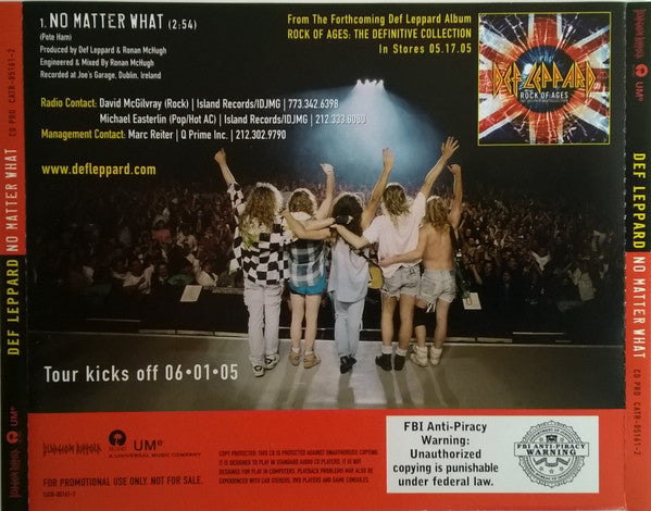 Def Leppard : No Matter What (CD, Single, Promo)