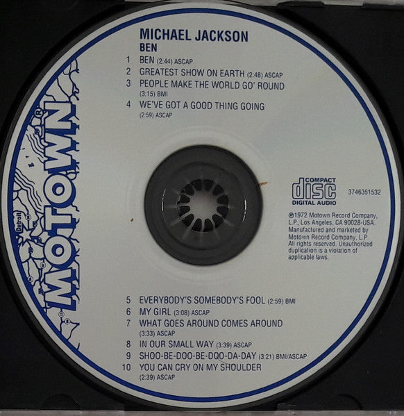 Michael Jackson : Ben (CD, Album, RE, RM)
