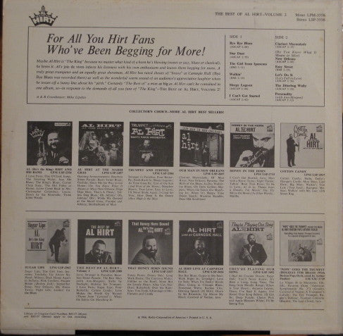 Al Hirt : The Best Of Al Hirt Volume 2 (LP, Comp, Ind)