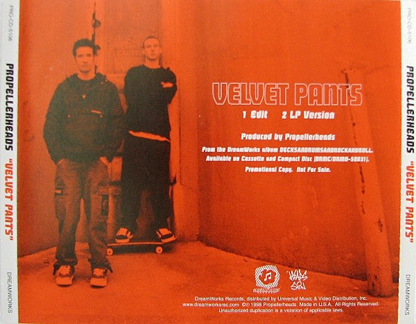 Propellerheads : Velvet Pants (CD, Single, Promo)