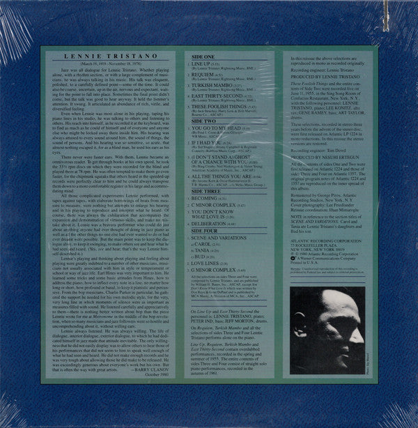 Lennie Tristano : Requiem (2xLP, Comp, Mono, RE, RM, SP)