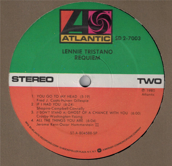 Lennie Tristano : Requiem (2xLP, Comp, Mono, RE, RM, SP)