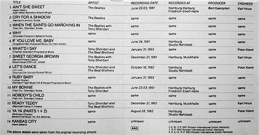 The Beatles / The Beatles With Tony Sheridan / Tony Sheridan And The Beat Brothers : The Early Tapes Of (CD, Comp)