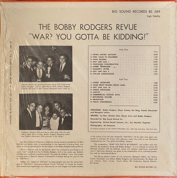 The Bobby Rodgers Revue : War? You Gotta Be Kidding! (LP, Album, Mono)