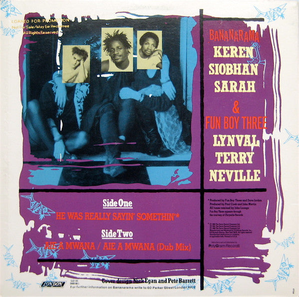 Bananarama Featuring Fun Boy Three / Bananarama : Really Sayin' Somethin' / Aie A Mwana (12", Single, 26 )
