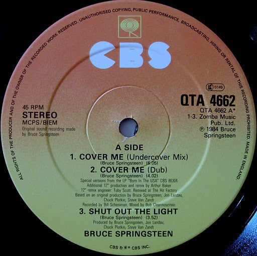 Bruce Springsteen : Cover Me (12")