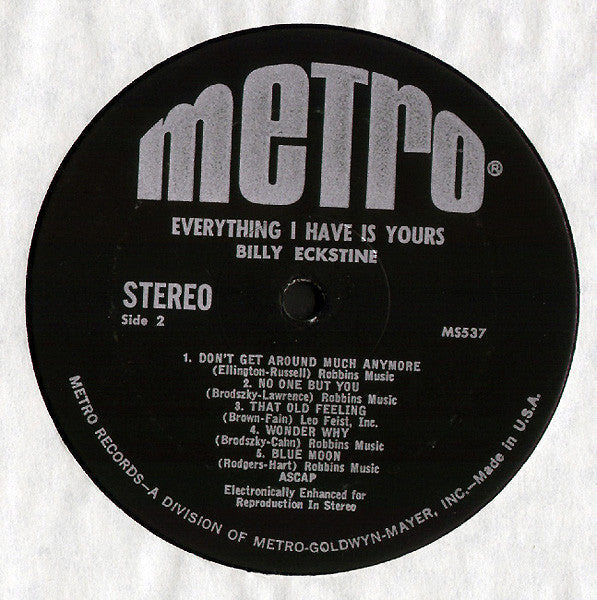 Billy Eckstine : Everything I Have Is Yours (LP, Blo)
