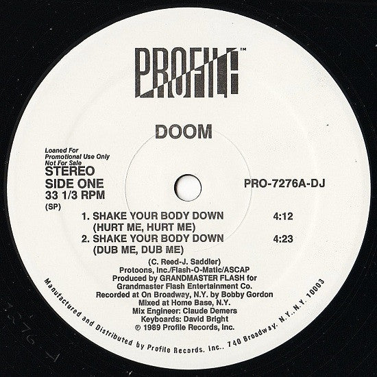 Doom (5) : Shake Your Body Down (12", Promo)