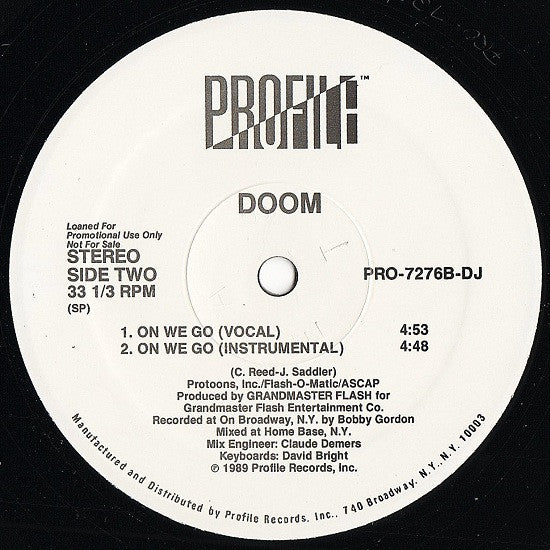 Doom (5) : Shake Your Body Down (12", Promo)