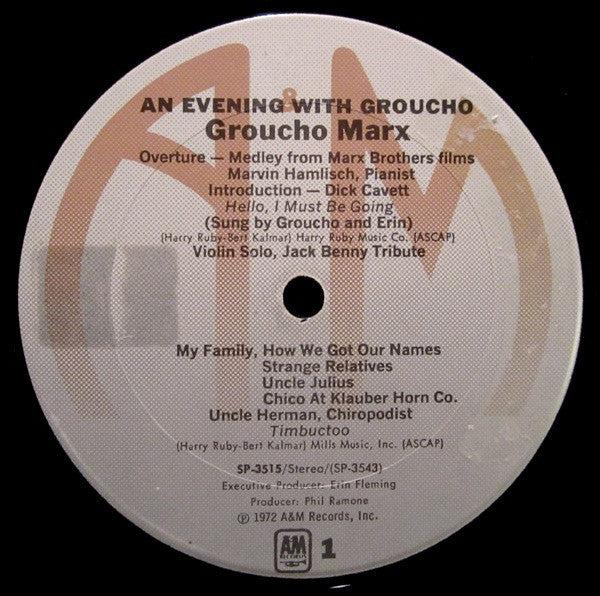 Groucho Marx : An Evening With Groucho (2xLP, Album, RE)