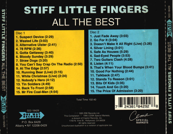 Stiff Little Fingers : All The Best (2xCD, Comp)