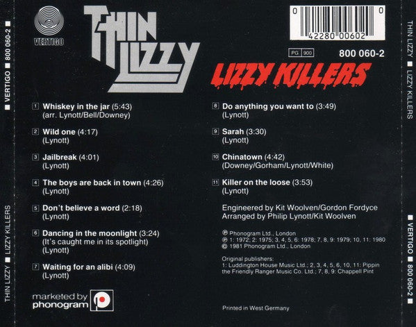 Thin Lizzy : Lizzy Killers (CD, Comp, RE)
