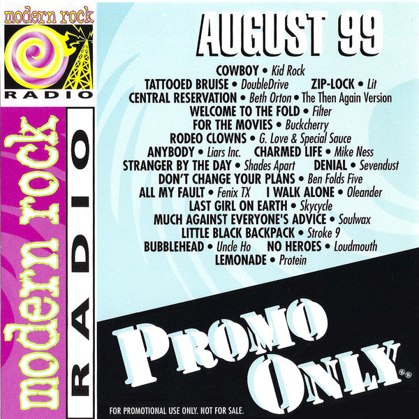 Various : Promo Only Modern Rock Radio: August 99 (CD, Comp, Promo)