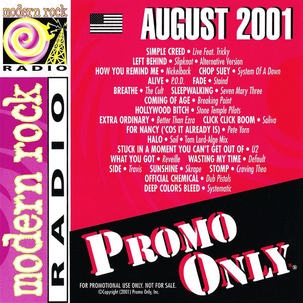 Various : Promo Only Modern Rock Radio: August 2001 (CD, Comp, Promo)