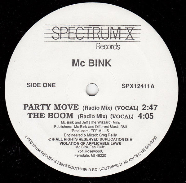 MC Bink : Party Move / The Boom (12")