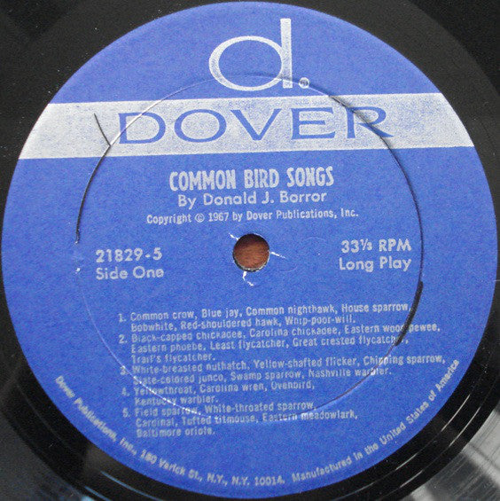 Donald J. Borror : Common Bird Songs (LP, Mono)