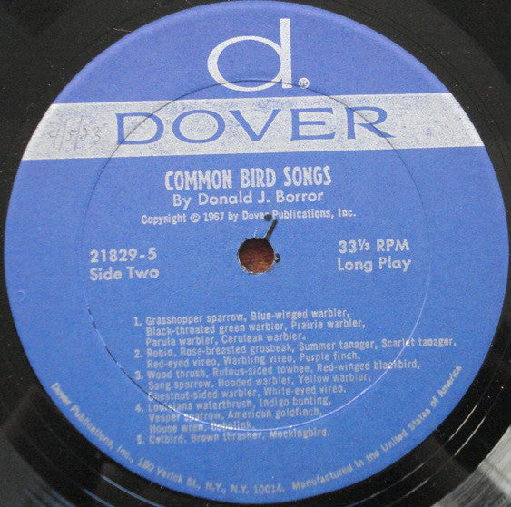 Donald J. Borror : Common Bird Songs (LP, Mono)