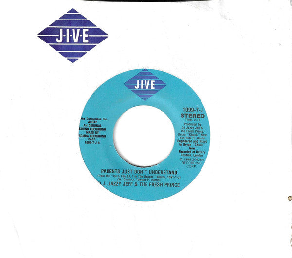 DJ Jazzy Jeff & The Fresh Prince : Parents Just Don't Understand (7")
