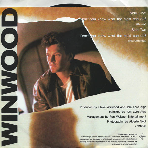 Steve Winwood : Don't You Know What The Night Can Do? (7", Single)