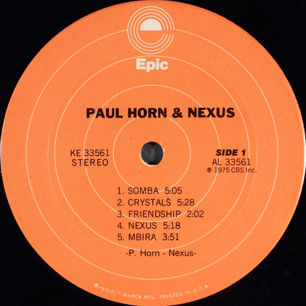 Paul Horn + Nexus (18) : Paul Horn + Nexus (LP, Album)