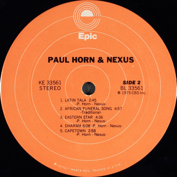 Paul Horn + Nexus (18) : Paul Horn + Nexus (LP, Album)