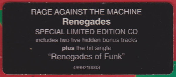 Rage Against The Machine : Renegades (CD, Album, Ltd)