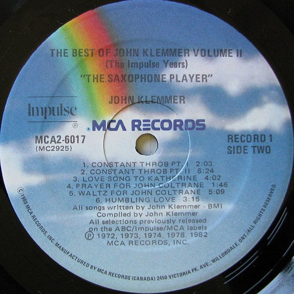 John Klemmer : The Best Of John Klemmer Volume II (The Impulse Years) The Saxophone Player (2xLP, Comp)