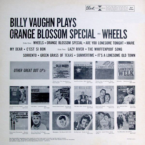 Billy Vaughn And His Orchestra : Orange Blossom Special And Wheels (LP, Album)