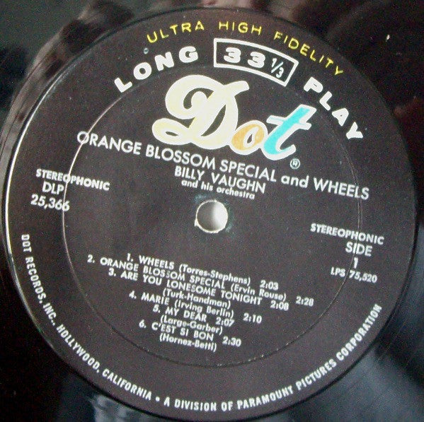Billy Vaughn And His Orchestra : Orange Blossom Special And Wheels (LP, Album)