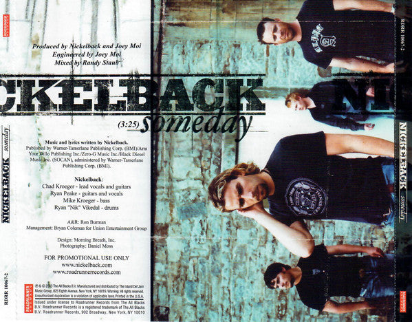 Nickelback : Someday (CD, Single, Promo)
