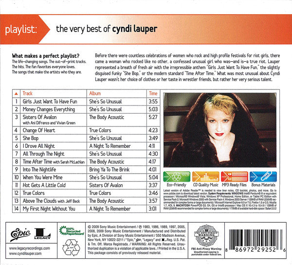 Cyndi Lauper : Playlist: The Very Best Of Cyndi Lauper (CD, Comp, Enh)