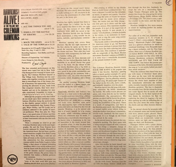 Coleman Hawkins : Hawkins! Alive! At The Village Gate (LP, Album)