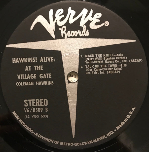 Coleman Hawkins : Hawkins! Alive! At The Village Gate (LP, Album)