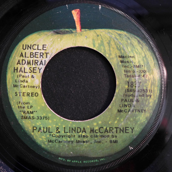 Paul & Linda McCartney : Uncle Albert/Admiral Halsey (7", Jac)
