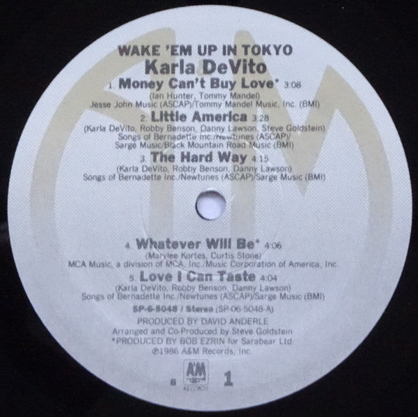 Karla DeVito : Wake 'Em Up In Tokyo (LP, Album, B -)