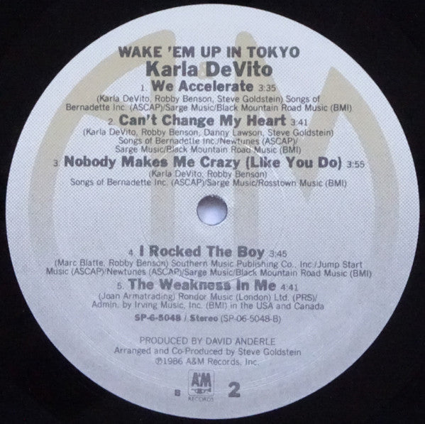 Karla DeVito : Wake 'Em Up In Tokyo (LP, Album, B -)