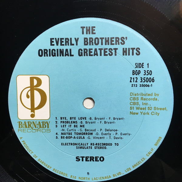 Everly Brothers : The Everly Brothers' Original Greatest Hits (2xLP, Comp, Gat)