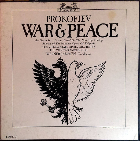 Sergei Prokofiev Prokofiev Werner Janssen, The Vienna State Opera Orchestra*, The Vienna Kammerchor* : War & Peace - An Opera In 11 Scenes Based On The Novel By Tolstoy (3xLP + Box)