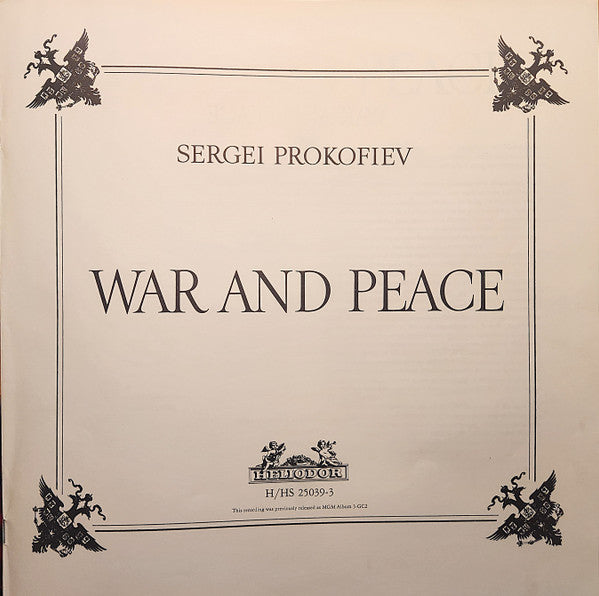 Sergei Prokofiev Prokofiev Werner Janssen, The Vienna State Opera Orchestra*, The Vienna Kammerchor* : War & Peace - An Opera In 11 Scenes Based On The Novel By Tolstoy (3xLP + Box)