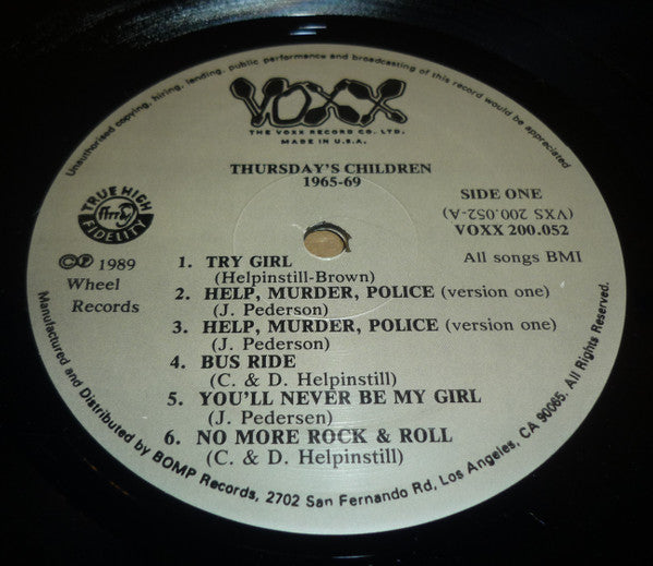 Thursday's Children : 1965-69 (LP, Comp)