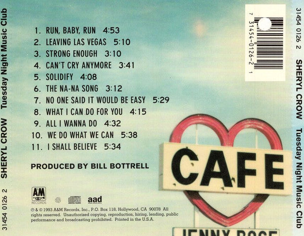 Sheryl Crow : Tuesday Night Music Club (CD, Album, Promo)