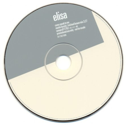 Elisa : Come Speak To Me (CD, Single, Promo)