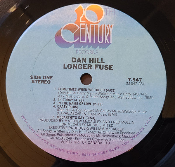 Dan Hill : Longer Fuse (LP, Album, Ter)