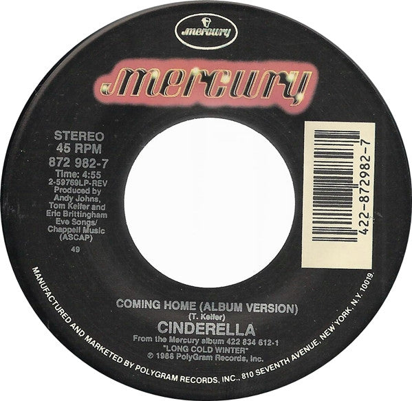 Cinderella (3) : Coming Home (7", Single, 49 )